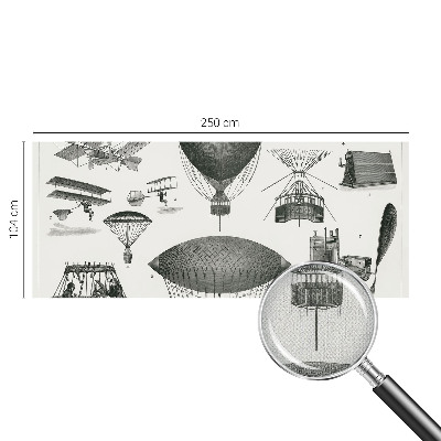 Fototapet 3D pentru living cu tema „Istoria aviației”