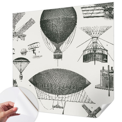 Fototapet 3D pentru living cu tema „Istoria aviației”