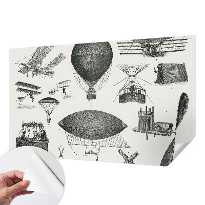 Fototapet 3D pentru living cu tema „Istoria aviației”