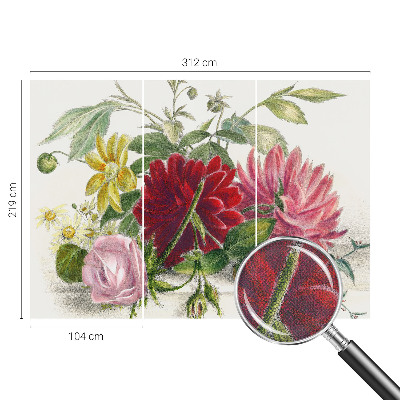 Fototapet 3d pentru dormitor cu motiv floral „Blomsterbuket”