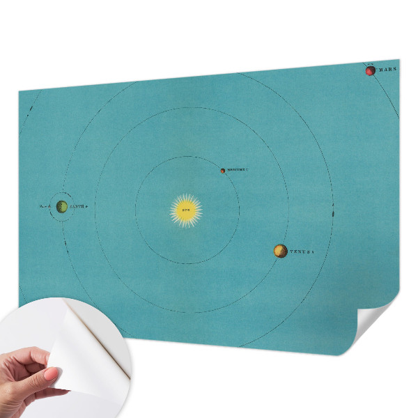 Fototapet autoadeziv pentru dormitor cu motivă spaţială „Kosmisk system”