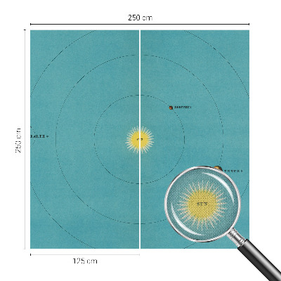 Fototapet autoadeziv pentru dormitor cu motivă spaţială „Kosmisk system”