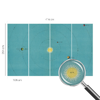 Fototapet autoadeziv pentru dormitor cu motivă spaţială „Kosmisk system”
