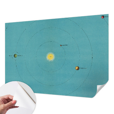 Fototapet autoadeziv pentru dormitor cu motivă spaţială „Kosmisk system”