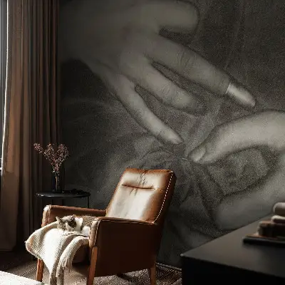 Fototapet 3d pentru living Hændernes materiale