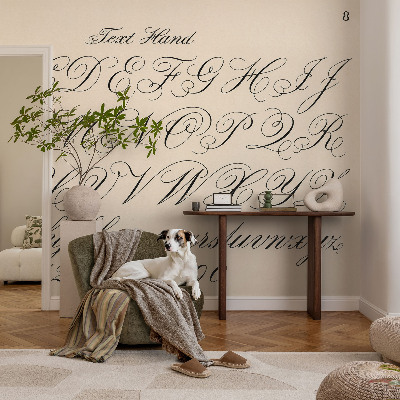Fototapet autoadeziv pentru living cu motiv caligrafic