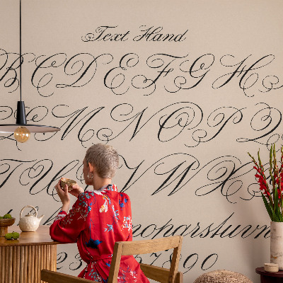Fototapet autoadeziv pentru living cu motiv caligrafic