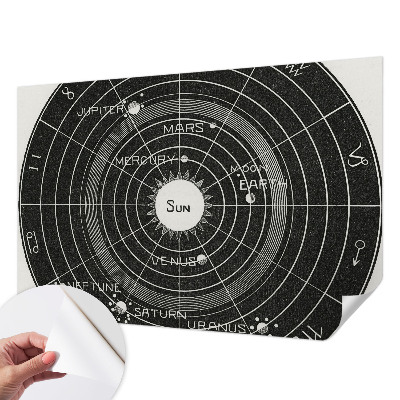 Tapet autocolant perete cu desen cosmic în formă de diagramă