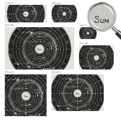 Tapet autocolant perete cu desen cosmic în formă de diagramă