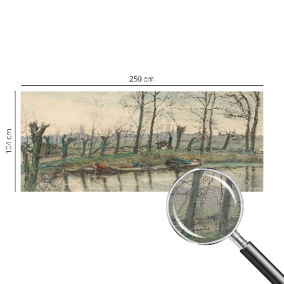 Fototapet 3D pentru living cu peisaj de iarnă