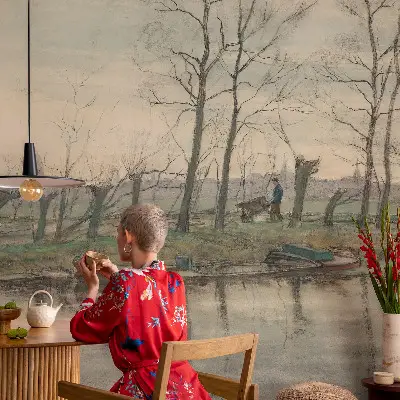 Fototapet 3d pentru living Vinterlandskab