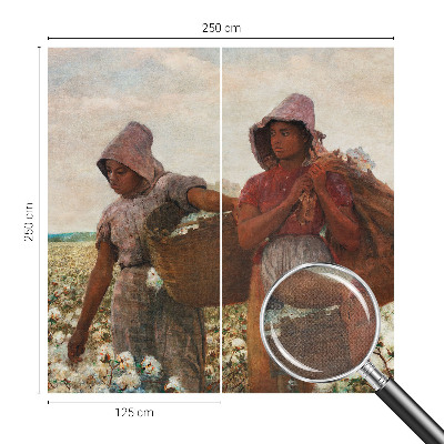 Fototapet autoadeziv pentru camera copiilor cu ilustrație „Arbejder i marken” potrivită pentru camera copiilor
