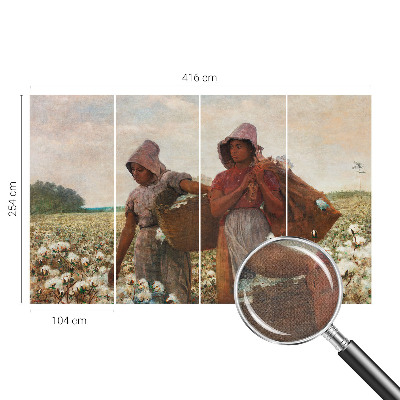 Fototapet autoadeziv pentru camera copiilor cu ilustrație „Arbejder i marken” potrivită pentru camera copiilor