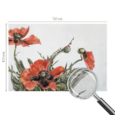 Fototapet 3d autoadeziv Røde valmuer
