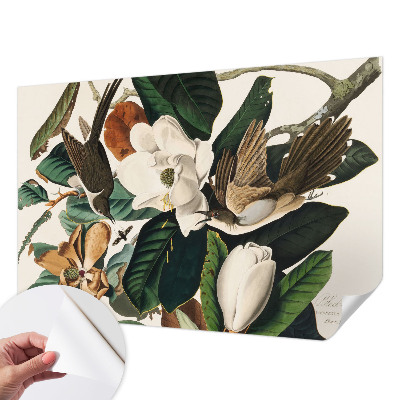 Fototapet autocolant cu model fugle magnolier