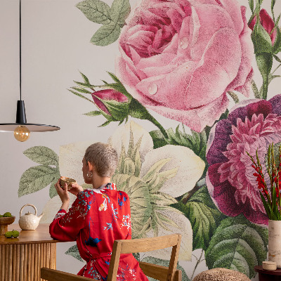 Fototapet autoadeziv pentru living cu motiv floral „Blomsterbuket”