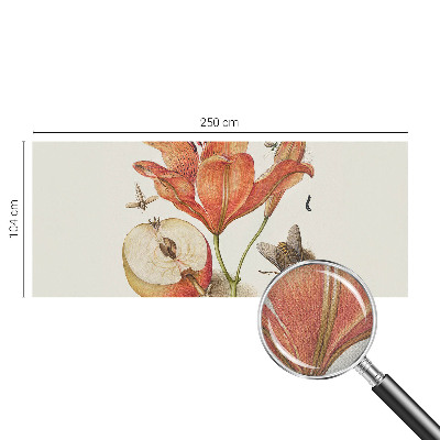 Fototapet autoadeziv pentru dormitor cu ilustrație botanică