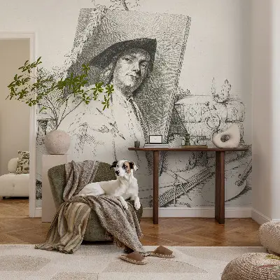 Fototapet 3d autoadeziv Kunstnerisk portræt