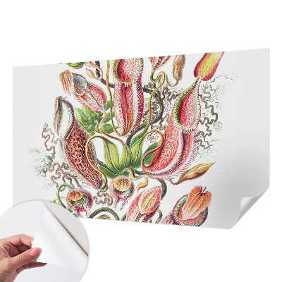 Fototapet 3D pentru dormitor cu detalii grafice cu plante