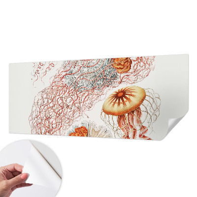 Fototapet autoadeziv pentru dormitor cu design cu meduze în stil fancy