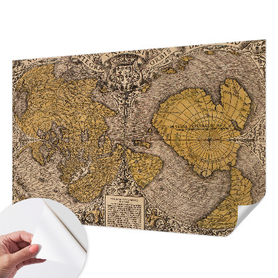 Fototapet 3D pentru living cu motiv istoric de cartografie