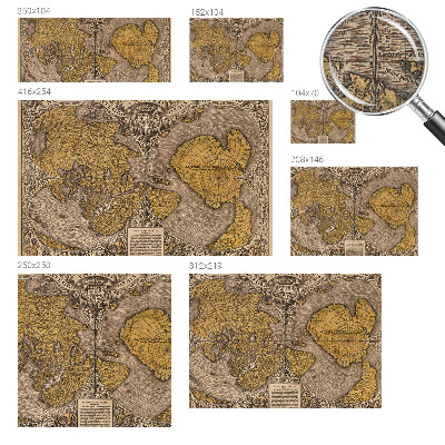 Fototapet 3D pentru living cu motiv istoric de cartografie