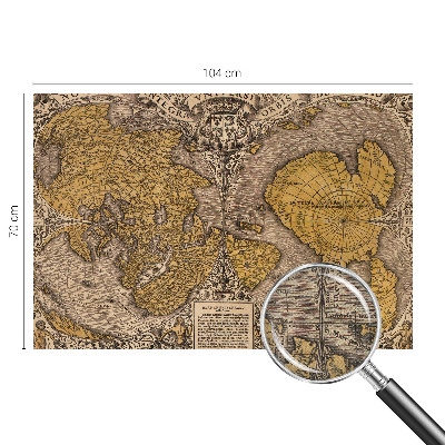 Fototapet 3D pentru living cu motiv istoric de cartografie