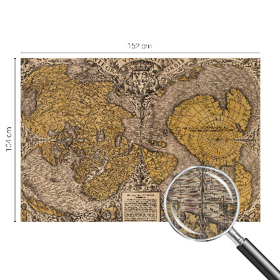Fototapet 3D pentru living cu motiv istoric de cartografie