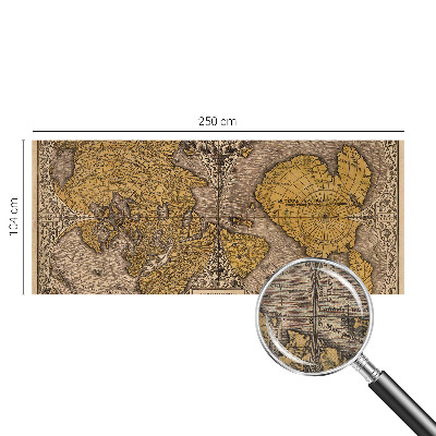 Fototapet 3D pentru living cu motiv istoric de cartografie