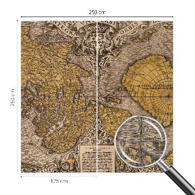 Fototapet 3D pentru living cu motiv istoric de cartografie
