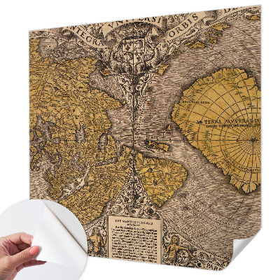 Fototapet 3D pentru living cu motiv istoric de cartografie