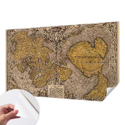 Fototapet 3D pentru living cu motiv istoric de cartografie