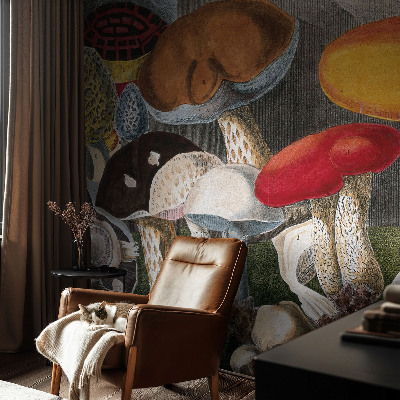Fototapet autoadeziv pentru living cu motiv cu ciuperci botanice