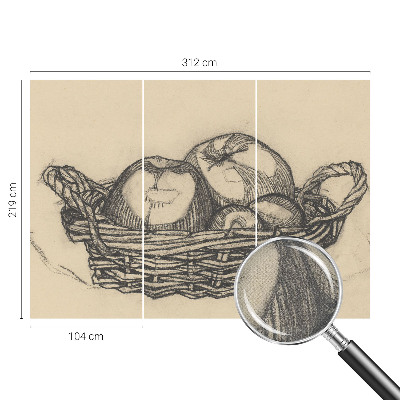Fototapet 3D pentru dormitor cu motiv coș de fructe