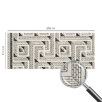Fototapet 3D pentru dormitor cu model de labirint din cărămidă