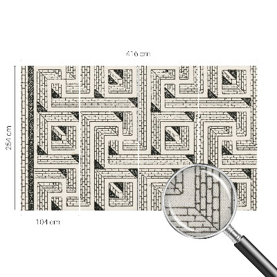 Fototapet 3D pentru dormitor cu model de labirint din cărămidă