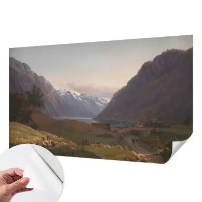 Fototapet 3d pentru dormitor Bjergpanorama