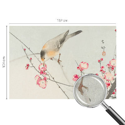 Fototapet 3d cu motiv cu pasăre florală