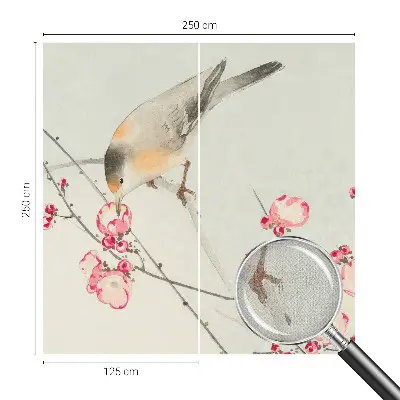Fototapet 3d Blomsterfugl