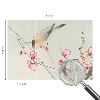 Fototapet 3d Blomsterfugl