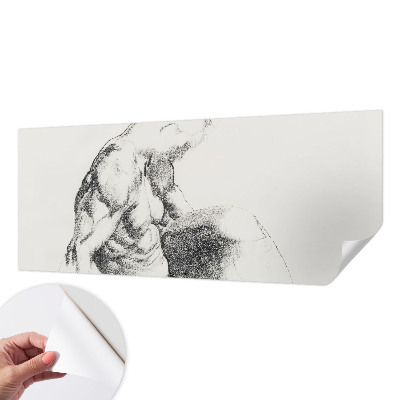 Fototapet autoadeziv pentru dormitor cu ilustrație mandală în stil schiță
