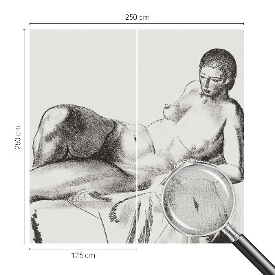 Fototapet autoadeziv pentru camera copiilor în stil artistic cu siluetă nudă