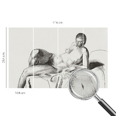 Fototapet autoadeziv pentru camera copiilor în stil artistic cu siluetă nudă