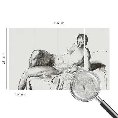 Fototapet autoadeziv pentru camera copiilor Kunstnerisk nøgen