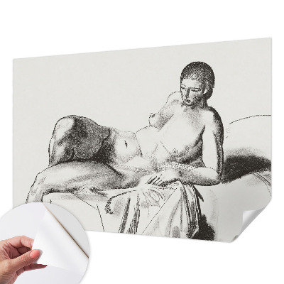 Fototapet autoadeziv pentru camera copiilor în stil artistic cu siluetă nudă