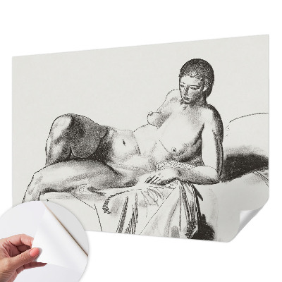 Fototapet autoadeziv pentru camera copiilor în stil artistic cu siluetă nudă