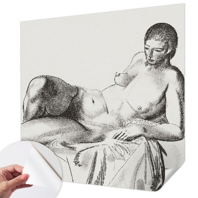 Fototapet autoadeziv pentru camera copiilor în stil artistic cu siluetă nudă
