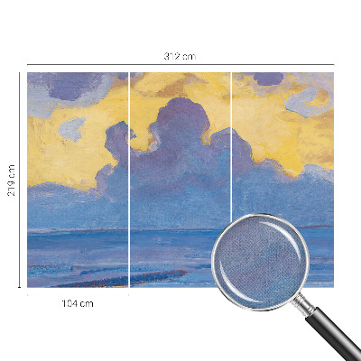 Fototapet 3D pentru living cu ilustrarea unui peisaj ceresc