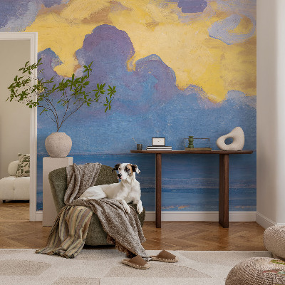 Fototapet 3D pentru living cu ilustrarea unui peisaj ceresc