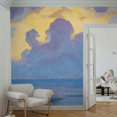 Fototapet 3D pentru living cu ilustrarea unui peisaj ceresc